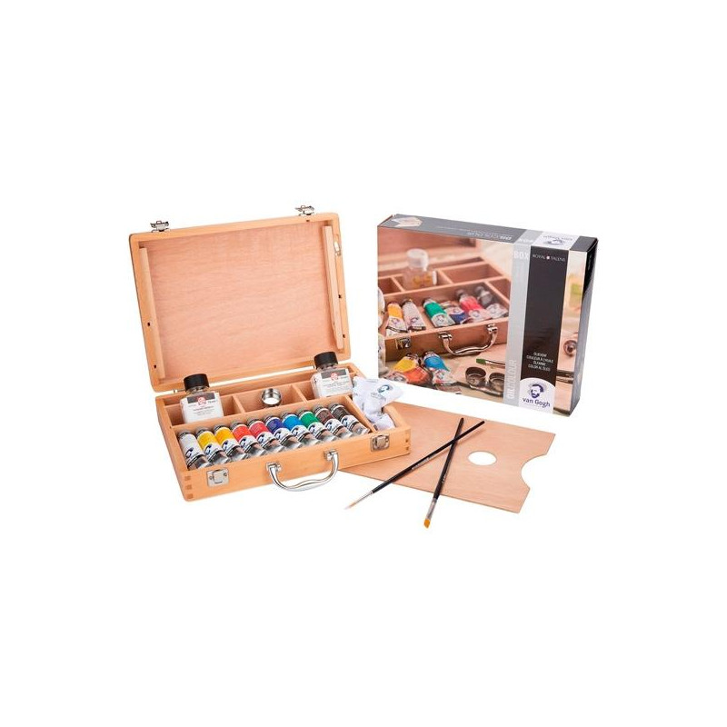 02840510 TALENS VAN GOGH SET BÁSICO CAJA DE MADERA 10 TUBOS DE 40ML PINTURAS AL ÓLEO + ACCESORIOS C/SURTIDOS