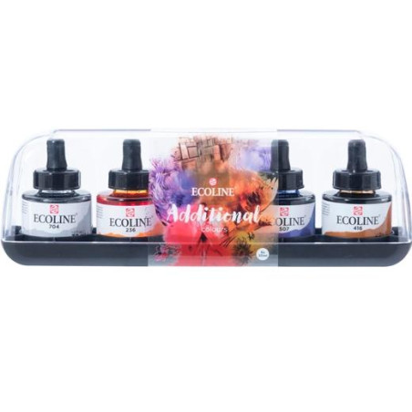 11259901 TALENS ECOLINE SET ADICIONAL 5 BOTELLAS DE 30ML ACUARELA LÍQUIDA COLORES SURTIDOS