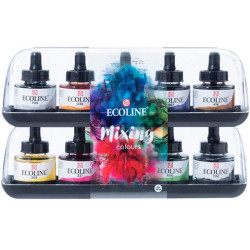 11259902 TALENS ECOLINE SET ACUARELA LÍQUIDA MEZCLA 10 BOTELLAS DE 30ML COLORES SURTIDOS