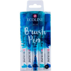 11509905 TALENS ECOLINE ROTULADORES BRUSH PEN PUNTA PINCEL AZUL ESTUCHE 5 UD