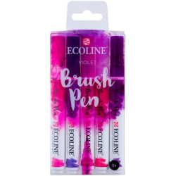 11509910 TALENS ECOLINE ROTULADORES BRUSH PEN PUNTA PINCEL VIOLETA ESTUCHE 5 UD