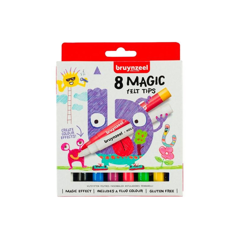 60126008 TALENS BRUYNZEEL ROTULADORES KIDS MÁGICOS COLORES SURTIDOS ESTUCHE 8 UD