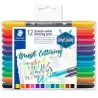 3004 TB12 STAEDTLER ROTULADORES BRUSH LETTERING DOBLE PUNTA FINA/PINCEL C/SURTIDOS ESTUCHE 12 UD