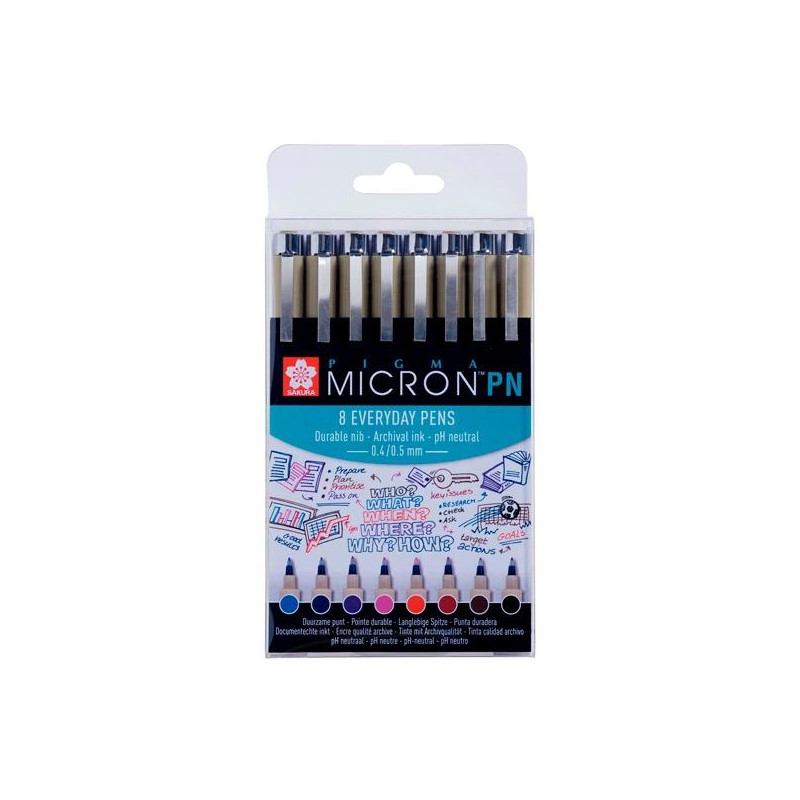 POXSDKPN8 TALENS SAKURA ROTULADORES PIGMA MICRON PN COLORES SURTIDOS ESTUCHE 8 UD