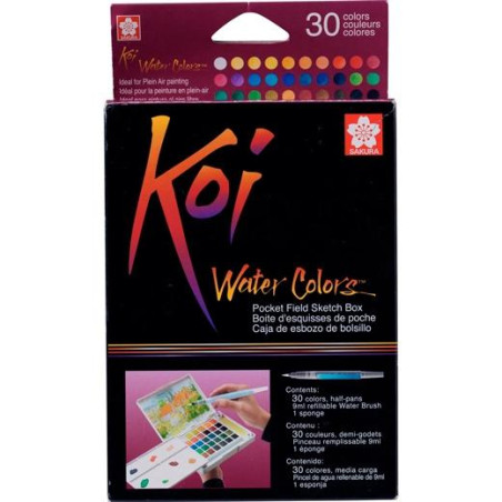 XNCW30N TALENS SAKURA ACUARELAS KOI WATER COLORS SKETCH BOX DE 30 C/SURTIDOS