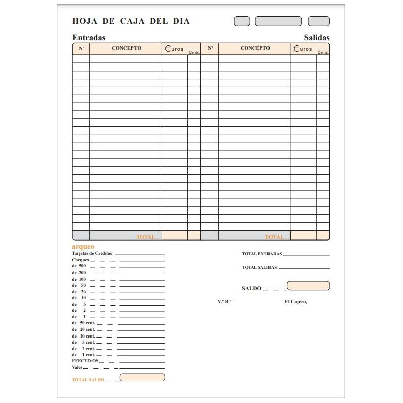 T-133 TALONARIO ARQUEO DE CAJA FOLIO SIN COPIA