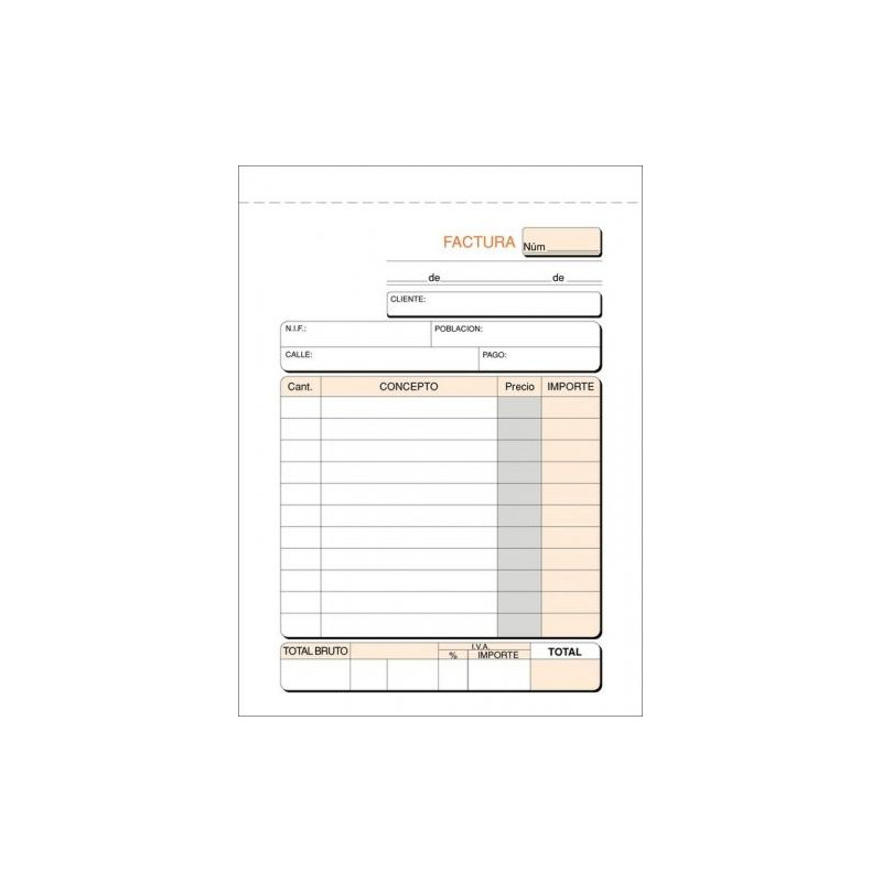 T-46 TALONARIO FACTURAS 1/8 NATURAL 100H SIMPLE 150X105MM BLANCO