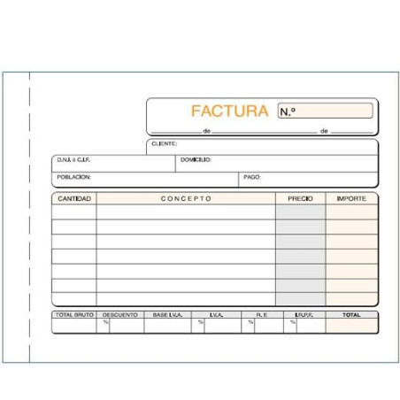 T-69 TALONARIO FACTURAS OCTAVO APAISADO TRIPLICADO AUTOCOPIA