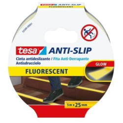 55580-00001-11 TESA CINTA ANTIDESLIZANTE ADHESIVA 5MX25MM FLUORESCENTE AMARILLO