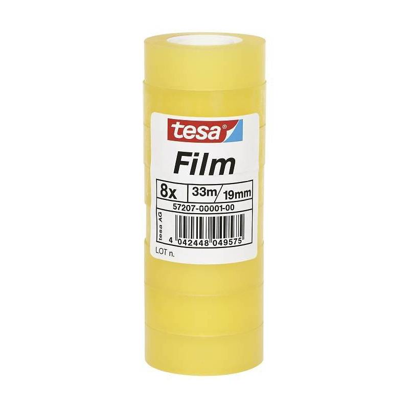 57207-00001-01 TESA FILM CINTA ADHESIVA TRANSPARENTE STANDARD SHRINK TOWER ROLLO 19MM X 33M TORRE 8 UD