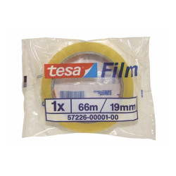 57226-00001-01 TESA FILM CINTA ADHESIVA TRANSPARENTE STANDARD ROLLO 19MM X 66M EN BOLSITA