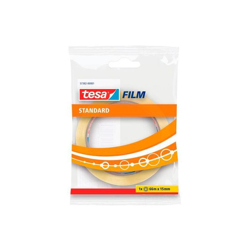 57382-00001-01 TESA FILM CINTA ADHESIVA TRANSPARENTE STANDARD 15MM X 66M EN BOLSITA