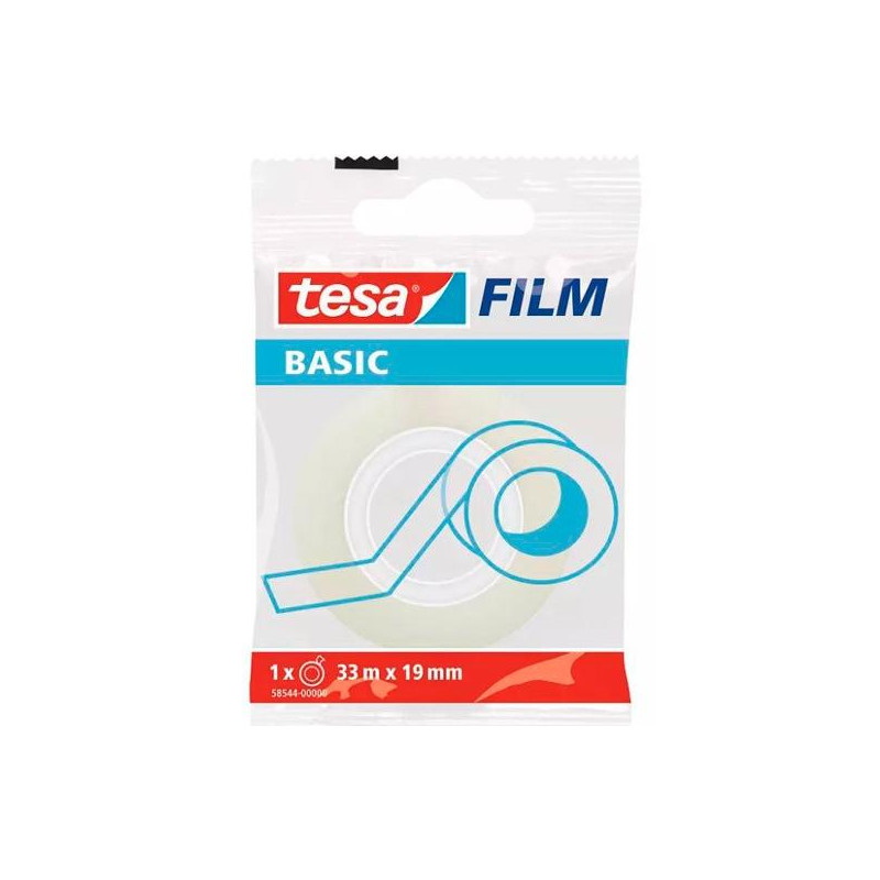 58544-00000-00 TESA FILM CINTA ADHESIVA TRANSPARENTE BASIC ROLLO 19MM X 33M