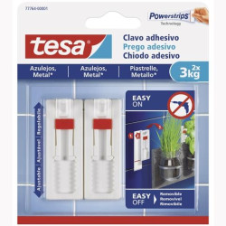 77764-00001-00 TESA PACK DE 2 CLAVO ADHESIVO AJUSTABLE HASTA 3KG PARA SUPERFICIES LISAS