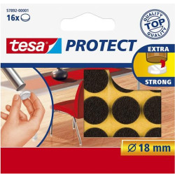 57892-00001-01 TESA FIELTRO PROTECTOR ANTIRASGUÑOS DIAMETRO Ø18MM MARRÓN -BLISTER 16U-