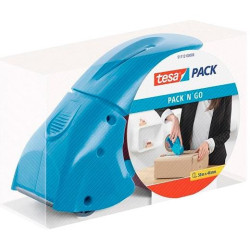 51112-00000-00 TESA DISPENSADOR MANUAL TESAPACK PACK ´N GO + 1 ROLLO PRECINTO 66MX50MM AZUL