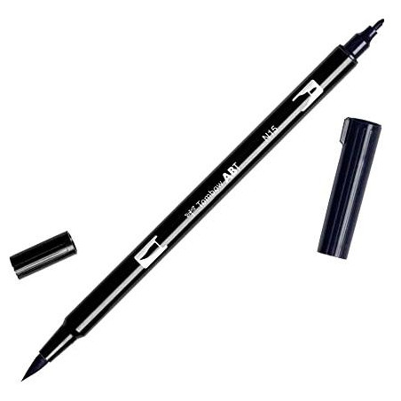 ABT-N15 TOMBOW ROTULADOR ABT DUAL BRUSH ACUARELABLE DOBLE PUNTA FINA/PINCEL NEGRO ESTUCHE 6 UD