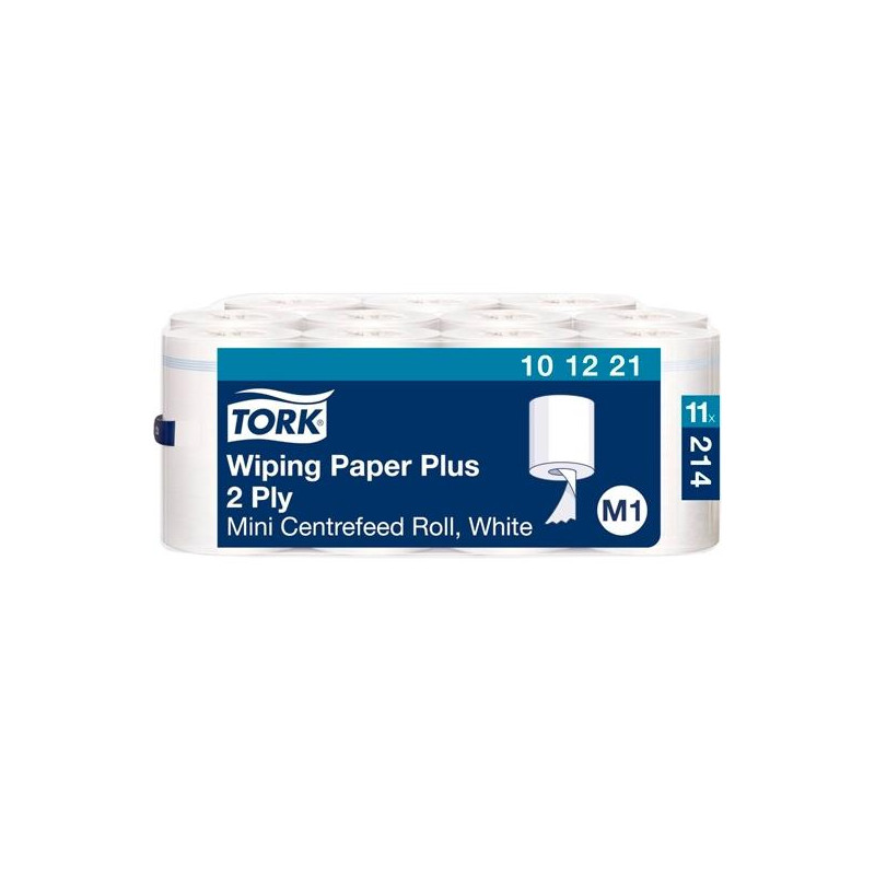 101221 TORK PAPEL DE SECADO EXTRA MINI 2 CAPAS 214 SERVICIOS SACO DE 11 ROLLOS M1 BLANCO