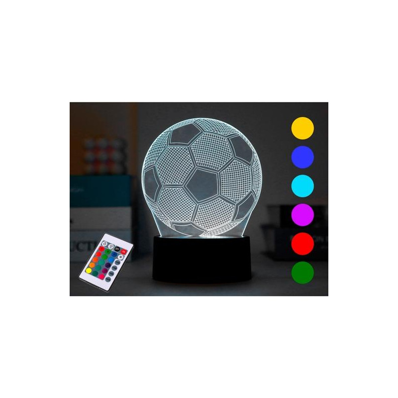 XL2333 I-TOTAL LÁMPARA LED 3D FOOTBALL CON BASE TÁCTIL Y MANDO A DISTANCIA