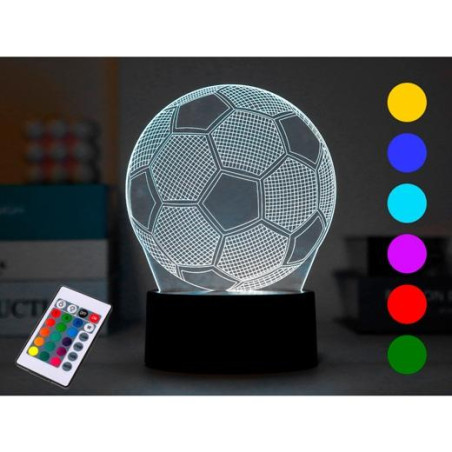 XL2333 I-TOTAL LÁMPARA LED 3D FOOTBALL CON BASE TÁCTIL Y MANDO A DISTANCIA