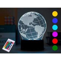 XL2335 I-TOTAL LÁMPARA LED 3D MONDO CON BASE TÁCTIL Y MANDO A DISTANCIA