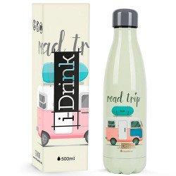 ID0047 I-DRINK BOTELLA ISOTÉRMICA 500ML A/INOXIDABLE ROAD TRIP