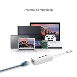 TPL UE330 TP-LINK ADAPTADOR USB 2 EN 1 CON HUB DE 3 PUERTOS USB 3.0 Y ADAPTADOR ETHERNET GIGABIT