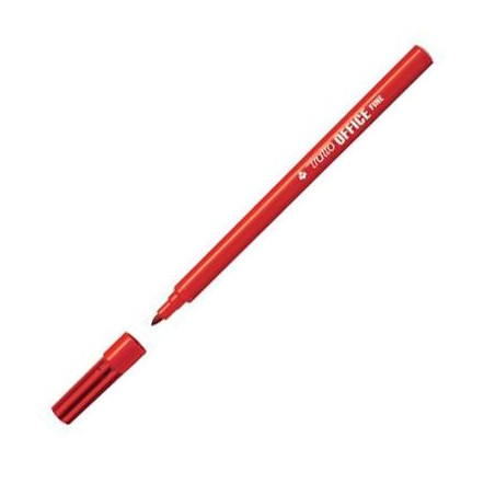 F730502 TRATTO OFFICE FINE ROTULADOR PUNTA DE FIBRA ROJO - CAJA 12 UNIDADES-