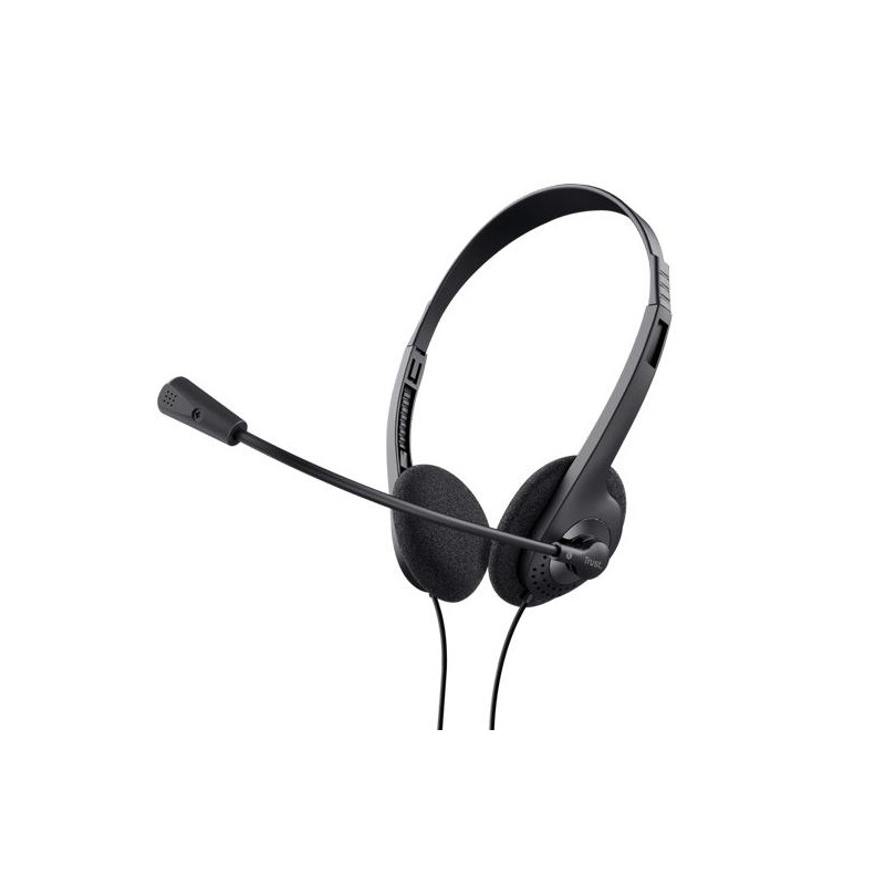 21665 TRUST AURICULARES PRIMO ESTÉREO JACK 3.5MM CON MICRÓFONO CONTROL VOLUMEN AJUSTABLE NEGRO