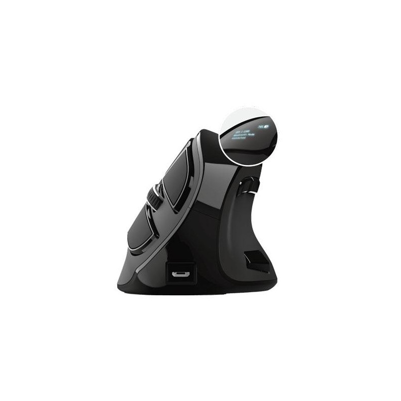 23731 TRUST RATÓN VOXX ERGONÓMICO VERTICAL INALÁMBRICO BLUETOOTH 2.4GHZ 9 BOTONES RECARGABLE NEGRO