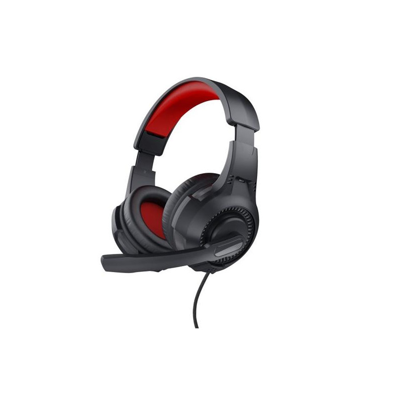 24785 TRUST AURICULARES GAMING HEADSET C/ MICROFONO DIADEMA AJUSTABLE JACK 3.5.MM ROJO/NEGRO