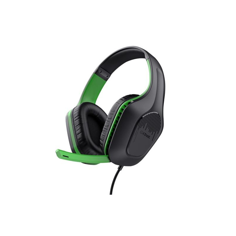 24994 TRUST AURICULARES GAMING GXT 415X ZIROX HEADSET C/ MICROFONO DIADEMA AJUSTABLE JACK 3.5.MM VERDE/NEGRO