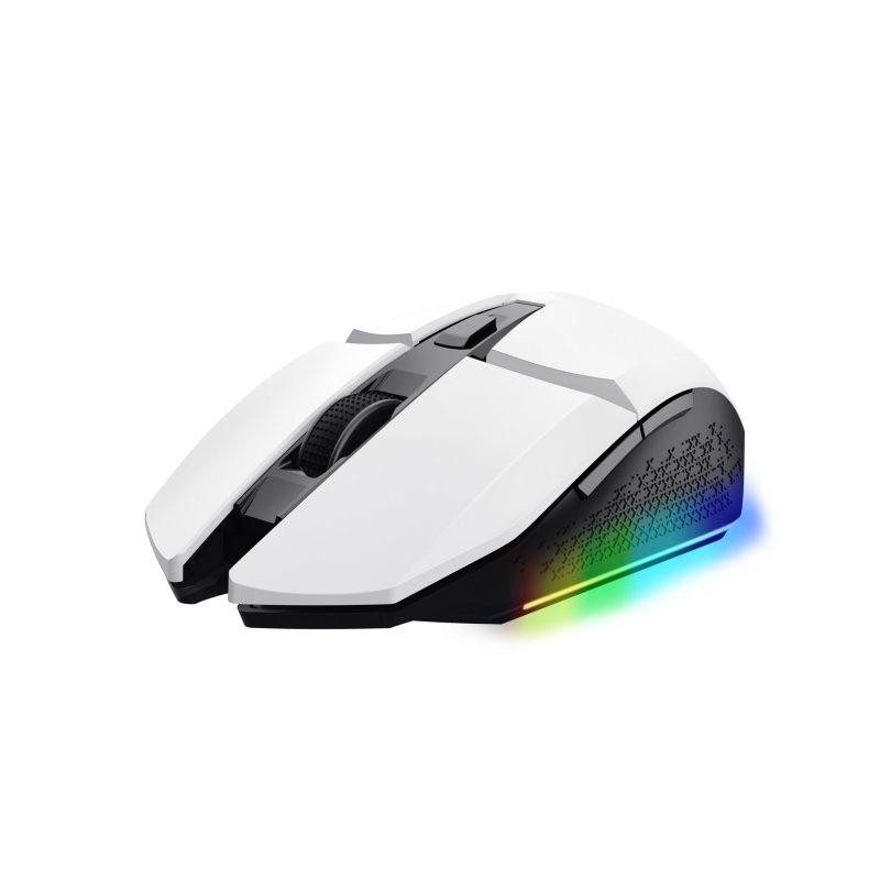 25069 TRUST RATÓN GAMING FELOX GXT WIRELESS 800-4000DPI 6 BOTONES PROGRAMABLES ILUMINACIÓN LED RGB BLANCO