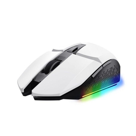 25069 TRUST RATÓN GAMING FELOX GXT WIRELESS 800-4000DPI 6 BOTONES PROGRAMABLES ILUMINACIÓN LED RGB BLANCO