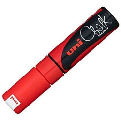 140145000 UNIBALL MARCADOR DE TIZA LÍQUIDA CHALK PWE-8K PUNTA BISELADA ROJO