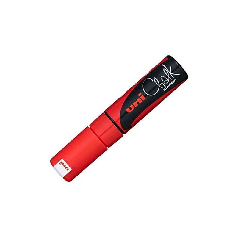 140145000 UNIBALL MARCADOR DE TIZA LÍQUIDA CHALK PWE-8K PUNTA BISELADA ROJO