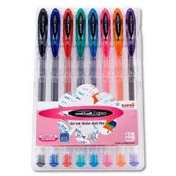 182634334 UNIBALL ROLLERBALL SIGNO UM-120 BÁSICO 0.7MM COLORES SURTIDOS ESTUCHE 8 UD