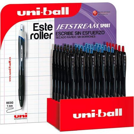 182634394 UNIBALL ROLLERBALL JETSTREAM SPORT SXN-157/3D 0.7MM RETRÁCTIL COLORES SURTIDOS EXPOSITOR 36 UD