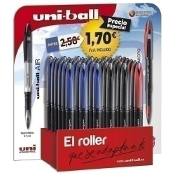 182634484 UNIBALL ROLLERBALL AIR MICRO UBA-188-M/3D 0.5MM C/SURTIDOS EXPOSITOR 36 UD