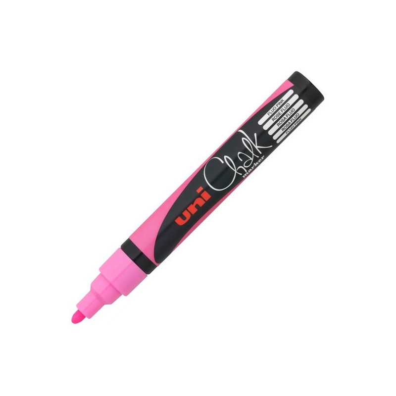 264655000 UNIBALL MARCADOR DE TIZA LÍQUIDA CHALK PWE-5M ROSA FLÚOR CAJA 6 UD