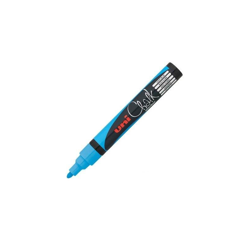 264671000 UNIBALL MARCADOR DE TIZA LÍQUIDA CHALK PWE-5M AZUL CLARO CAJA 6 UD