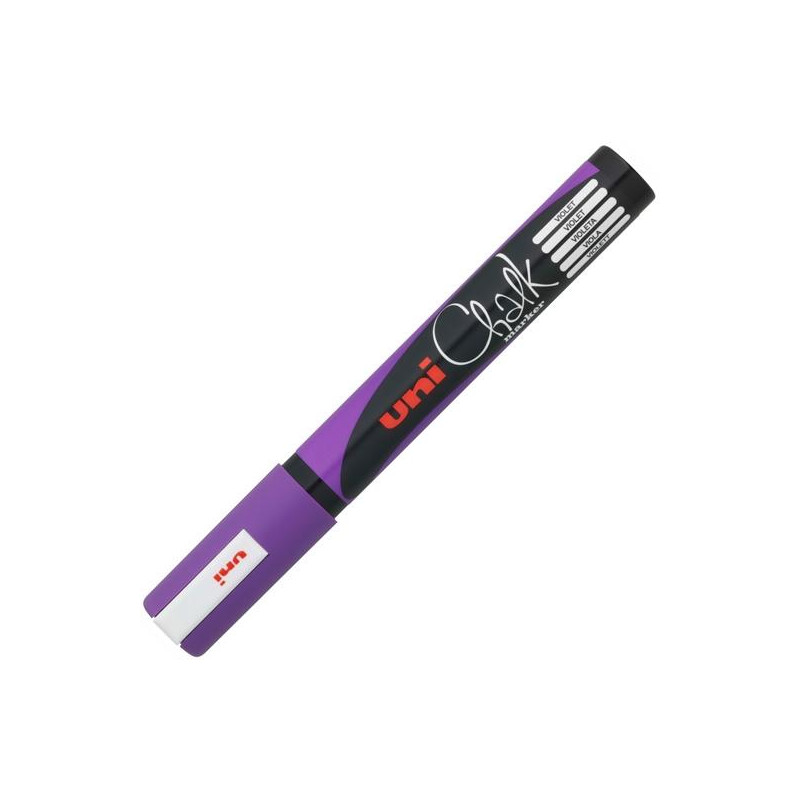 264689000 UNIBALL MARCADOR DE TIZA LÍQUIDA CHALK PWE-5M VIOLETA CAJA 6 UD