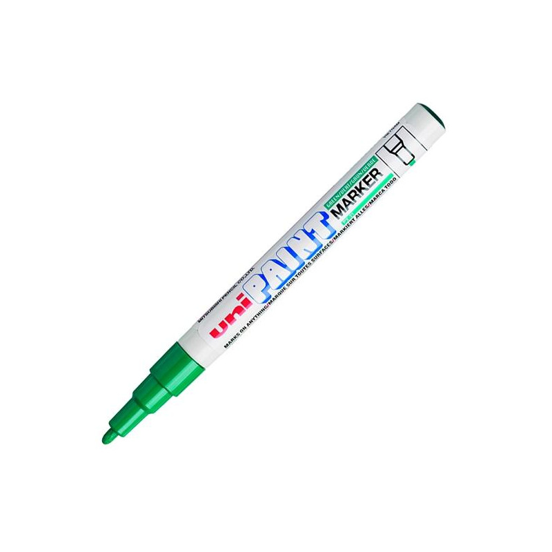 558643000 UNIBALL MARCADOR PERMANENTE PAINT PX-21L VERDE CAJA 12 UD