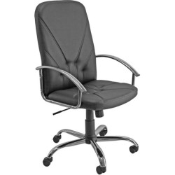 DNPC/KN UNISIT SILLÓN DIRECCION DANTE CUERO NEGRO BASE CROMADA