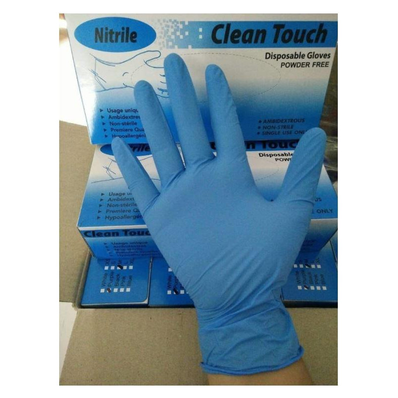 1111M GUANTES DE NITRILO SIN POLVO TALLA M AZUL CAJA -100U-