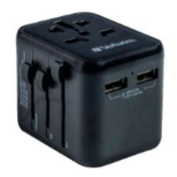 49543 VERBATIM UTA-01 ADAPTADOR UNIVERSAL DE VIAJE CON 2 PUERTOS USB-A