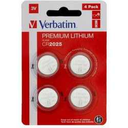 49532 VERBATIM PILAS PLANAS DE LITIO 3V - CR2025 (4 PACK)