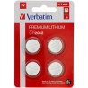 49533 VERBATIM PILAS PLANAS LITIO CR2032 (PACK 4 UDS)