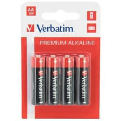 49921 VERBATIM PILAS ALCALINAS AA - LR06 - PACK 4 UDS