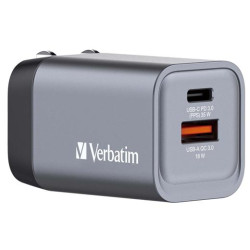 32200 VERBATIM GNC-35 CARGADOR PARED GAN 35W USB-A 3.0 Y USB-C 3.0